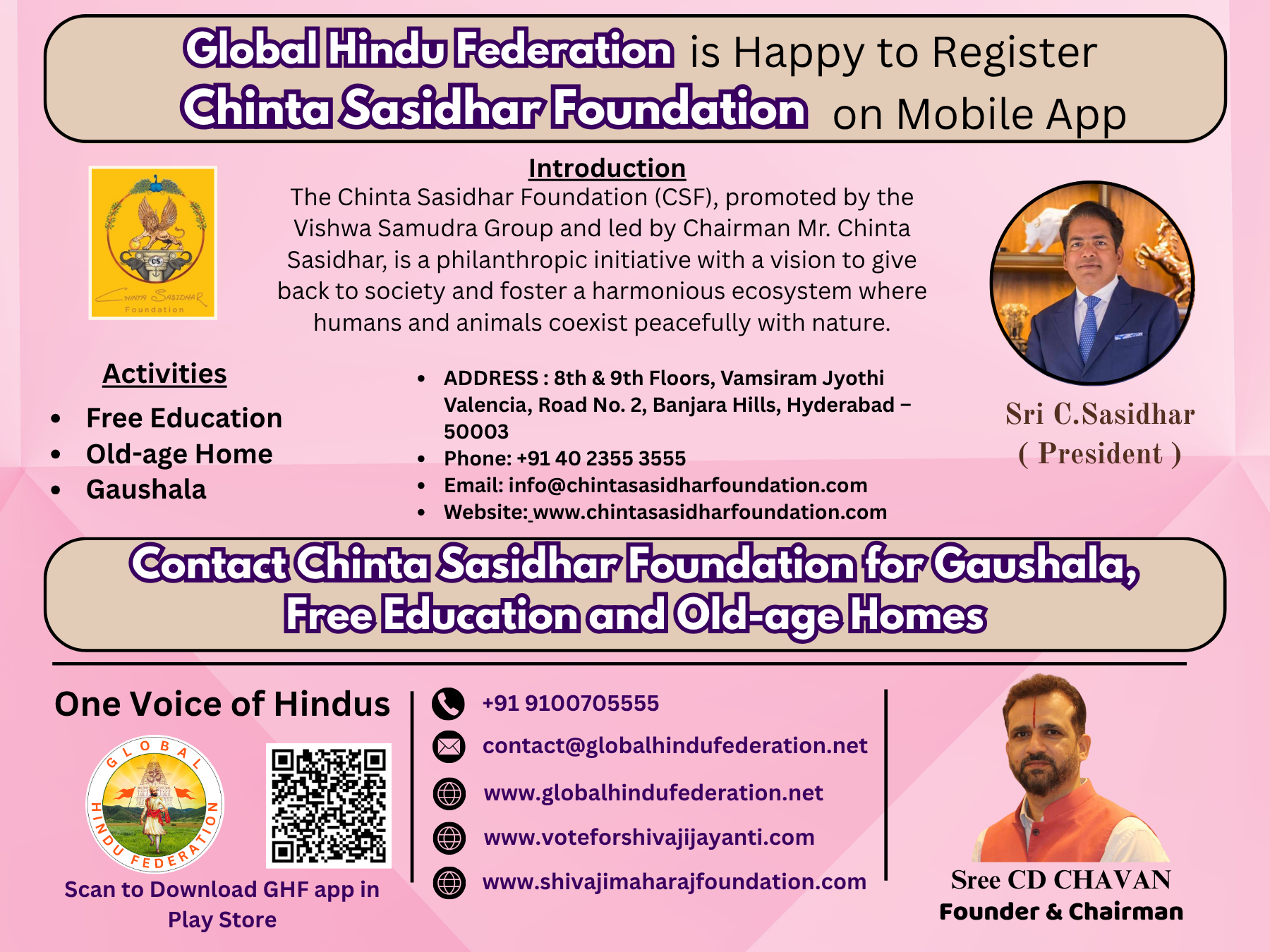 Chinta Sasidhar Foundation – Nurturing Communities Through Education, Wellness & Conservation