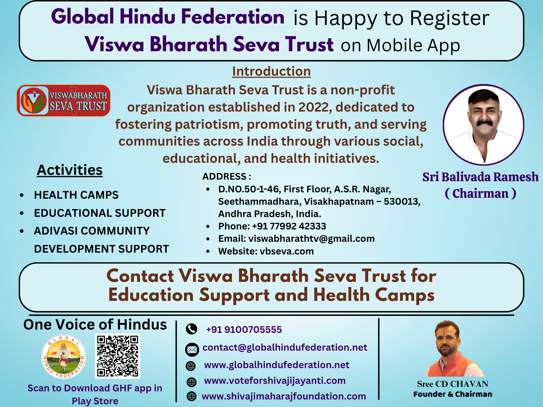 Dedicated to Seva, Culture, and Nation-Building: Viswa Bharath Seva Trust’s Vision
